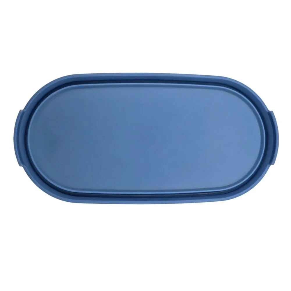 Lot 2 Tupperware 1616 Blue Oval Modular Mate Replacement Lids Seals 1611-1615